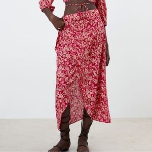 Printed sarong skirt